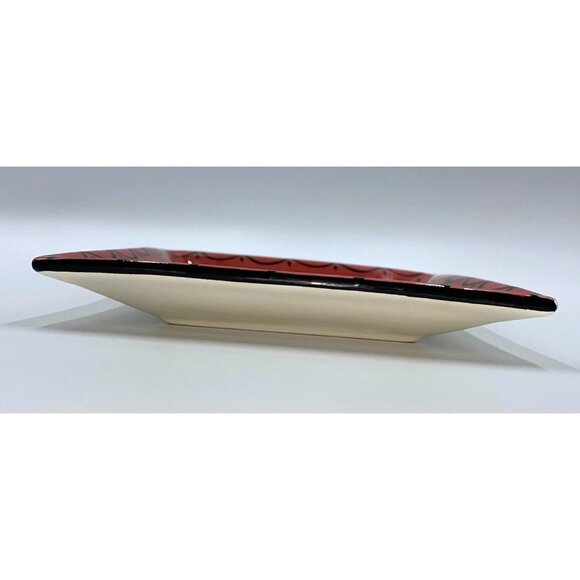 Elisabeth Pohle Cow Dish Square Wreath Brown Black White 2004 Blue Sky - Picture 4 of 6